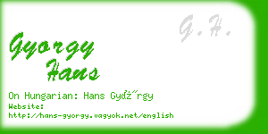 gyorgy hans business card